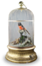 Large single antique singing bird-in-cage, by Phallibois
