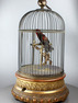 Antique large single singing bird-in-cage, by Jean Phalibois
