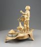 Gilt bronze antique musical automaton inkwell