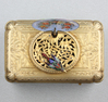 Antique Gilt metal and pictorial enamel Singing Bird Box, by Bontems